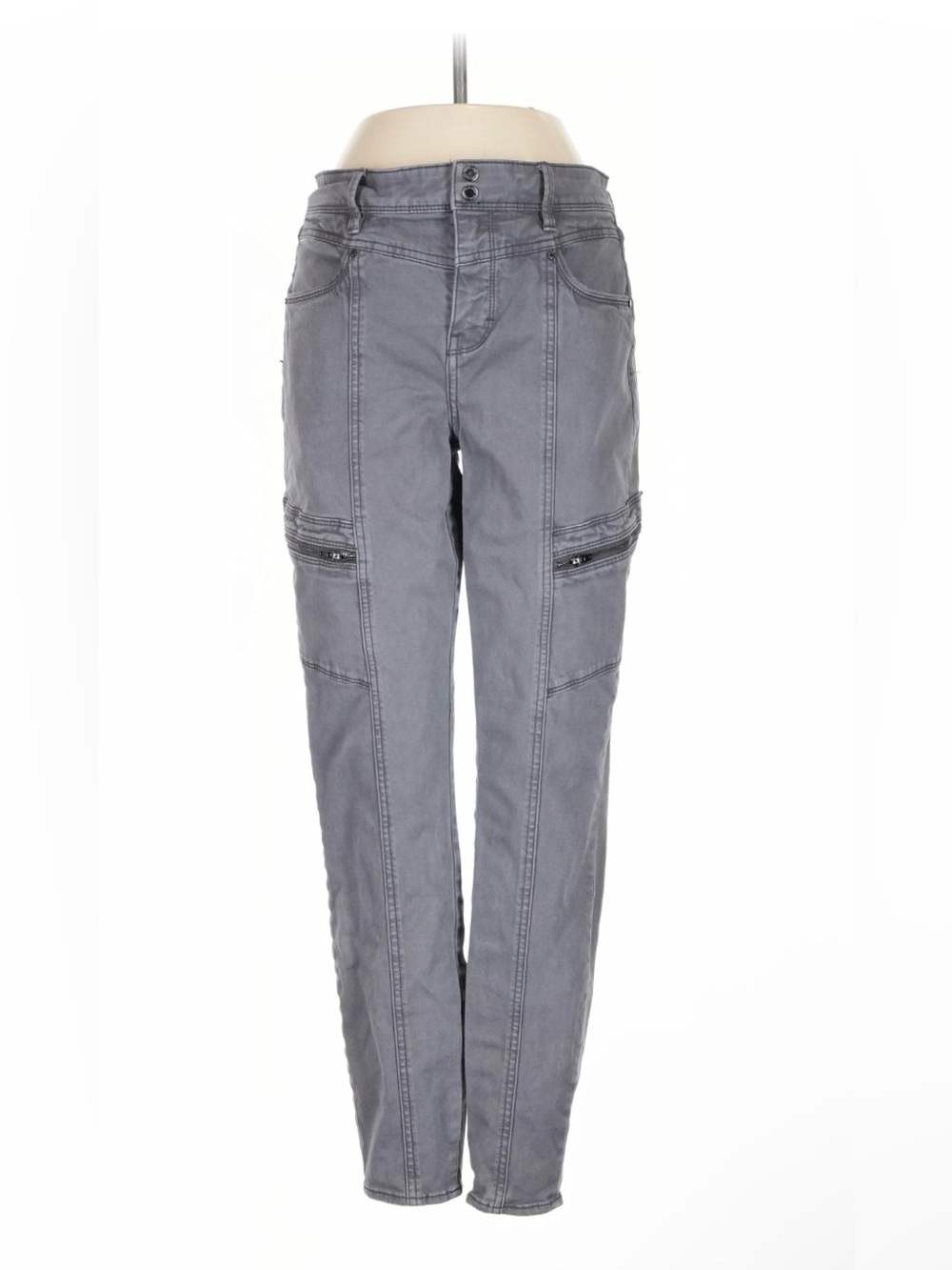 White House Black Market Gray Straight-Leg Cargo Jeans